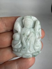 Chinese Carve Jade Pendant Shoulao Immortal Scholar Hotei Buddha Longevity 50g