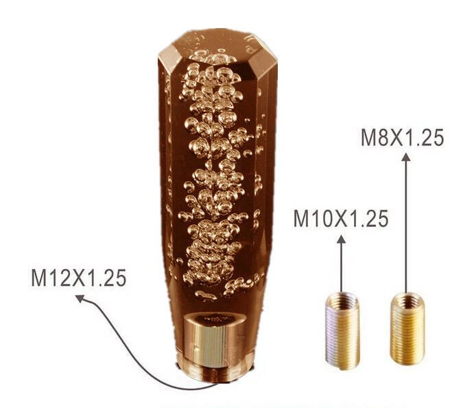 Perilla de cambio manual VIP cristal octágono ámbar universal para coche SUV Foto 2 de 4