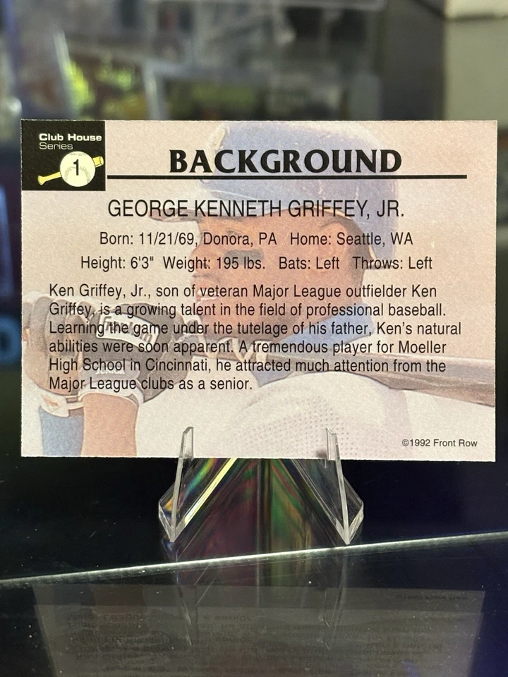 Ken Griffey Jr 1992 Front Row Club House Series Set 1-10, Seattle Mariners HOF - Изображение 3 из 4