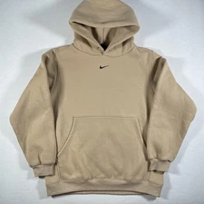 Nike Hoodie Mens Large Tan Beige Center Mini Swoosh Pullover Travis Scott