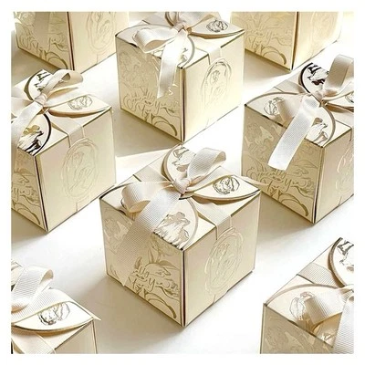 Ivory Wedding Favour Boxes 10 Favours Gift Boxes Return Gifts Sweet Candy Box