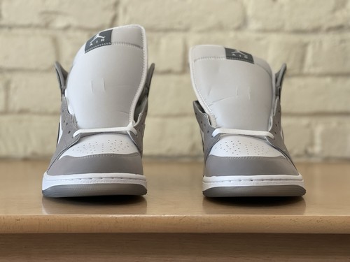 Nike Air Jordan 1 Mid SE Men Size 10 White Medium Grey Cool Grey HF3216-100 New - Picture 5 of 9