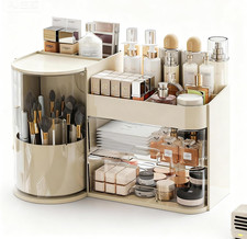 Makeup Organizer with Rotating ,Large Bathroom Countertop Cosmetic Organizer wit