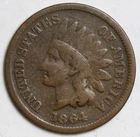 1864 1c Indian Head Cent w/ L on Ribbon - RAW - Great Penny Variety