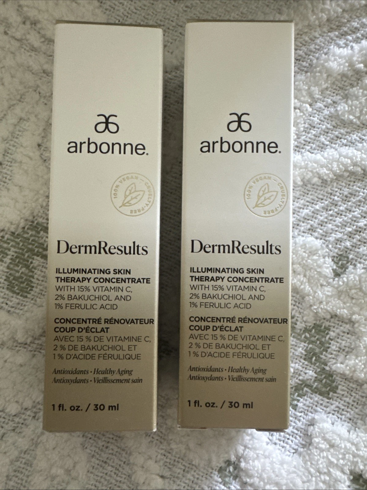 Arbonne DermResults Illuminating Skin Therapy Concentrate 1 Fl Oz, New Lot Of 2!