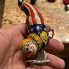 VINTAGE J CHEIN Uncle Sam Handstand Clown TIn Litho Windup Toy - WORKS