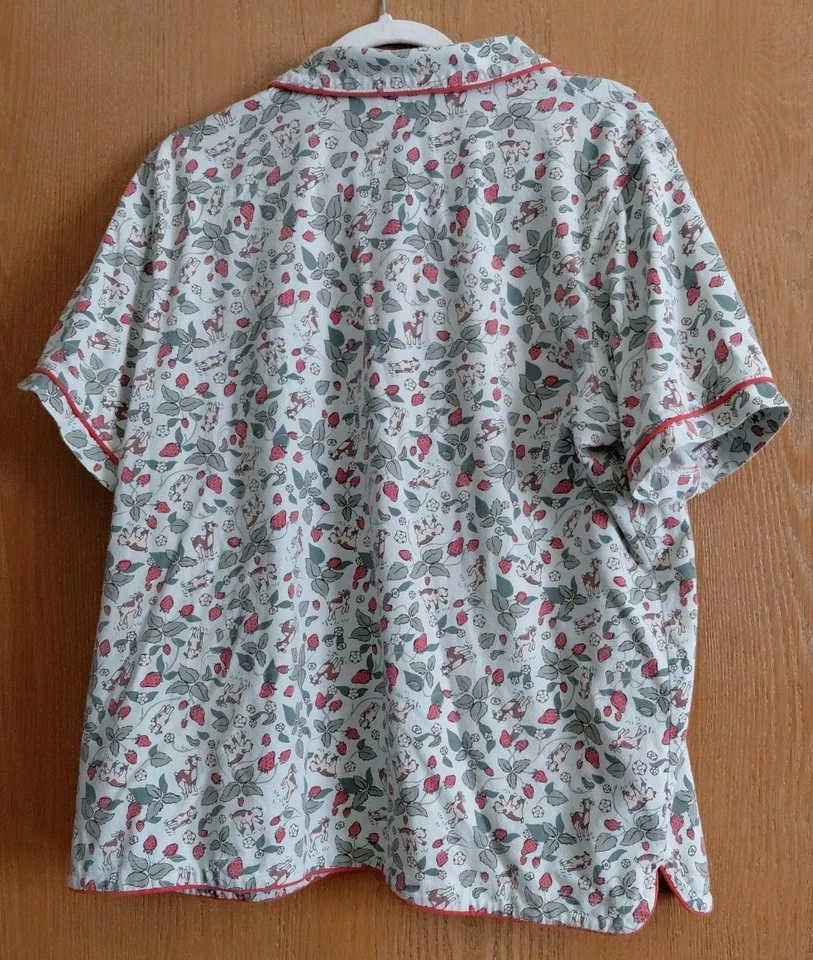Duluth Trading Co Conjunto de pijama corto tejido algodón estampado cabra fresa XL Foto 4 de 4