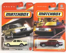 2 Car Lot Matchbox - 1986 Volvo 240  Red 2025 Yellow 2026