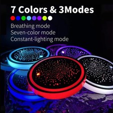 7 Colors Light Up Car Cup Coasters Anti-Slip Car Cup Holder With LED Lights