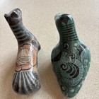 Mexican Tonala Pottery Bird/Horse Figures Lot of 2 Handpainted Floral Folk VTG — photo 6