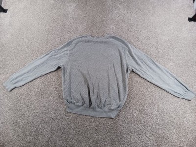 Lyle & Scott XL Mens Sweater Gray Combed Cotton Crew Neck