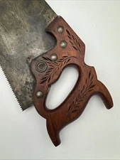 Disston Vintage D-23 Lightweight Hand Saw 1940-1947 Rose Wood Pattern