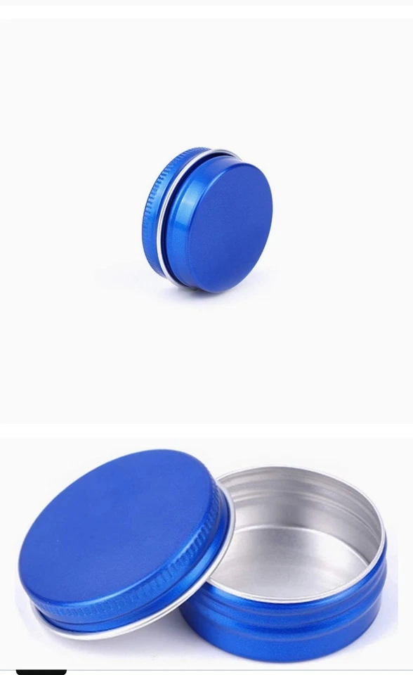 50 Pcs Blue Aluminum Round Cans With Lids, Reusable, Non Toxic Candle Making... - Image 2 of 4