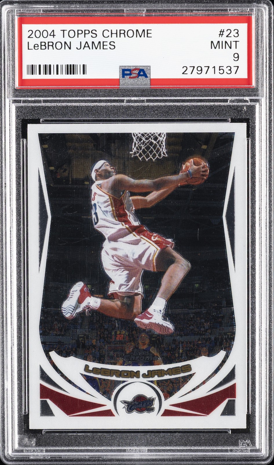 2004 TOPPS CHROME #23 LEBRON JAMES PSA 9