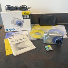 Nikon Coolpix 2000 Digital Camera 2.0MP Box, Accessories, Cables, Card, Working