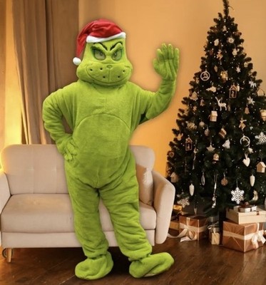 Adult The Grinch  Santa Furry Christmas Costume Cosplay Suit 1 Size Ruz 2024 New