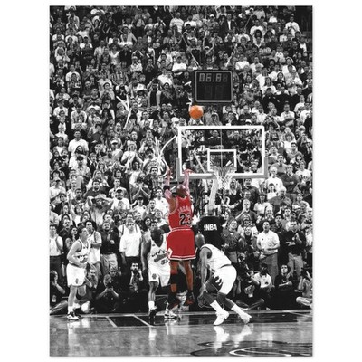 Michael Jordan The Last Shot Poster, Chicago Bulls Basketball Wall Art