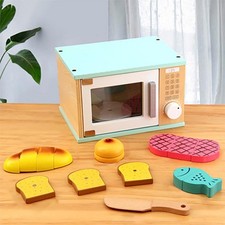 Micro-ondes en bois jouets bébé préscolaire mini maison de poupée meubles