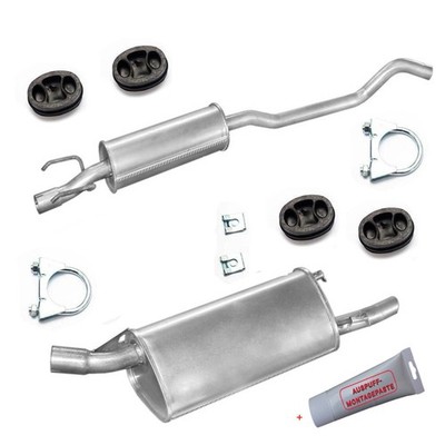 FÜR OPEL CORSA B AUSPUFF MSD ESD  MIT E-PRÜFZEICHEN 03/93-12/00 + MONTAGESATZ