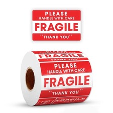 Fragile Handle with Care Stickers Roll 500 Labels, 2"x3" Bright Shipping ...