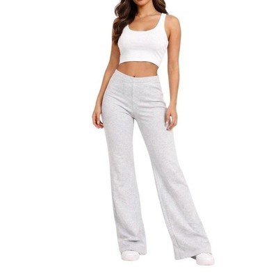 Good American GS0449 Women XS Heather Grey Flare Leg Lounge Pants NWT $95