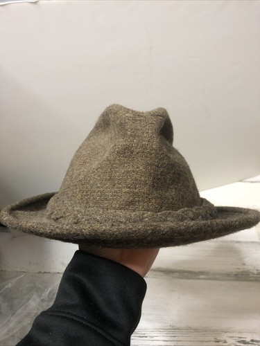 Vintage Stetson 100% USA Mens Wool Tweed Fedora Hat 7 1/4 Brown Plaid - Picture 2 of 11