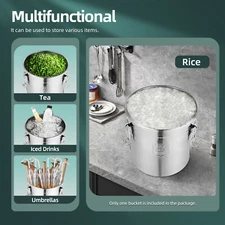 Stainless Steel 21L Airtight Canister Dry/Wet Food Storage Container W/ Handles