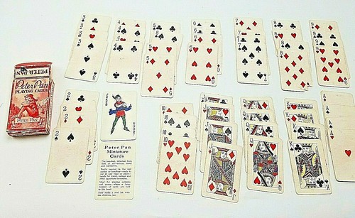 CARTOLINE da gioco vintage PETER PAN MINIATURA rosse scatola originale con timbro fiscale - Foto 3 di 12