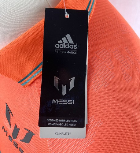 Adidas Messi Polo Shirt 11-12 Years Football Leo Messi Climalite Orange 2013 - Picture 8 of 12