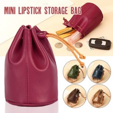 Retro Sleek Leather Cowhide Coin Purse Pouch Drawstring Mini Wallets New