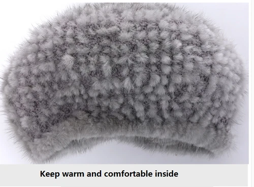 Women's Real Mink Fur Hat Beret Winter Warm Beanie Cap Headwear Brown Wine Black - Picture 9 of 25