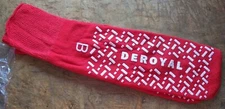 6 PAIRS Deroyal HOSPITAL NON-SKID NO SLIP SOCKS RED Bariatric M3066-B