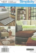 Pillow Long Rectangular Fleece Floor Rug Home Decor Sewing Pattern UNCUT