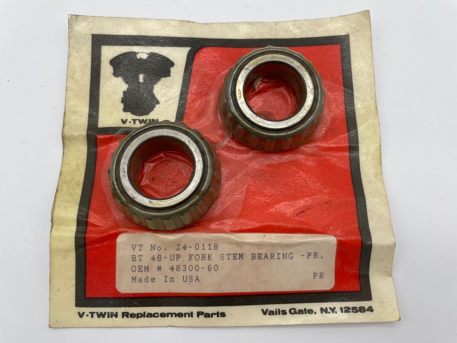 VTwin Harley 1948Later Big Twin Timken Fork Neck Cup Bearing Set 24
