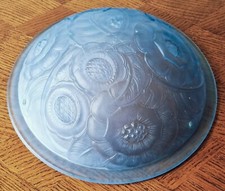 toller blau floral gemusterter Art Deco Lampenschirm für eine Schalenlampe 1920