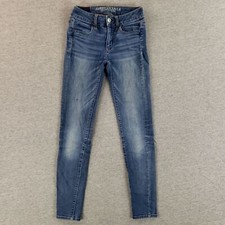 American Eagle Sz 00 Jegging Super Stretch Skinny Jeans Broken In