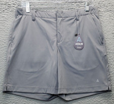 Adair Activewear Shorts Mens Medium Gray Nylon Slash Pockets Comfort Ankle Slit