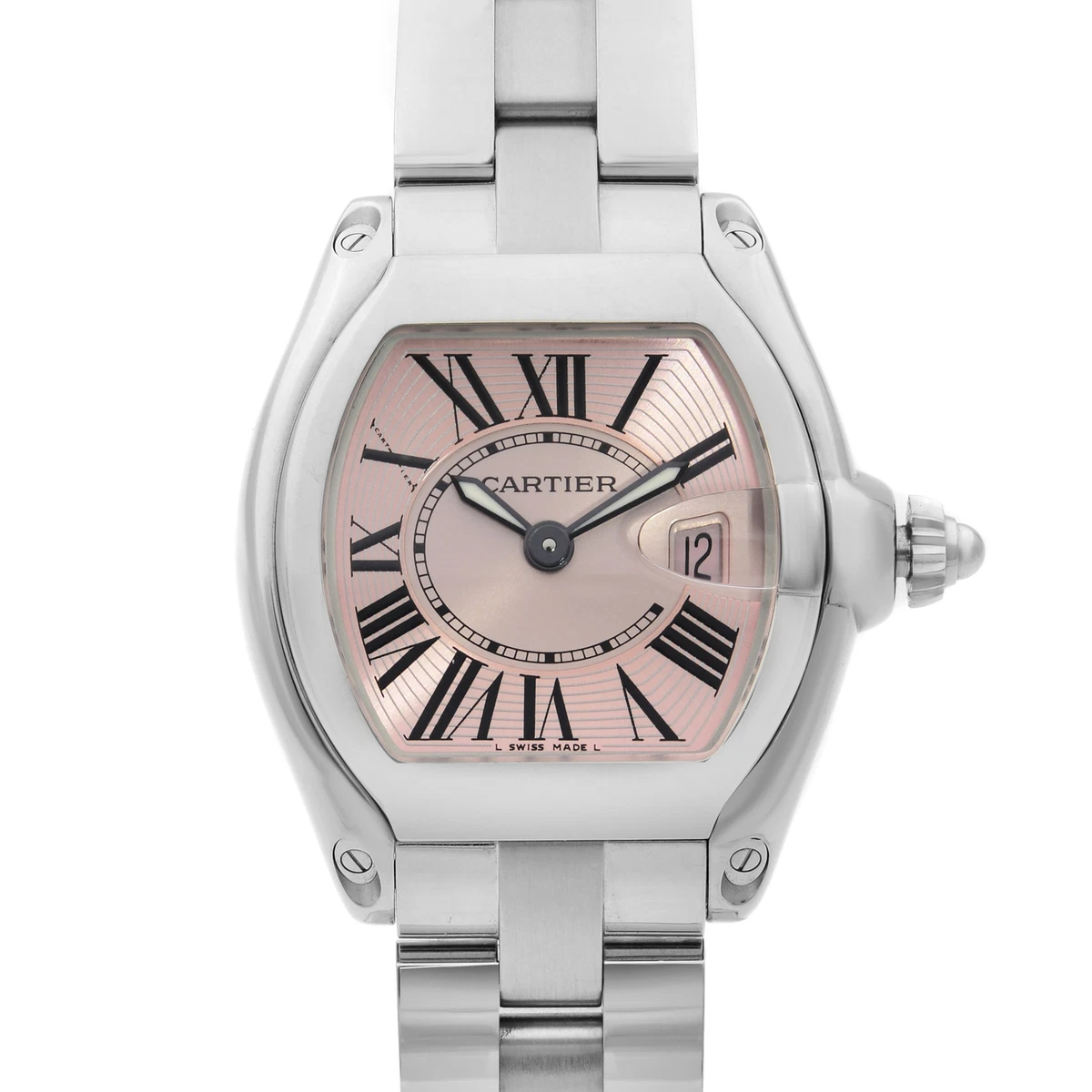 Cartier roadster pink ladies watch sale