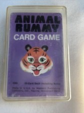 Vintage ANIMAL RUMMY Card Game w/Rules 45-Card Deck and Case NEW Made in USA