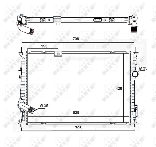 NRF 58455 Radiator, engine cooling for NISSAN
