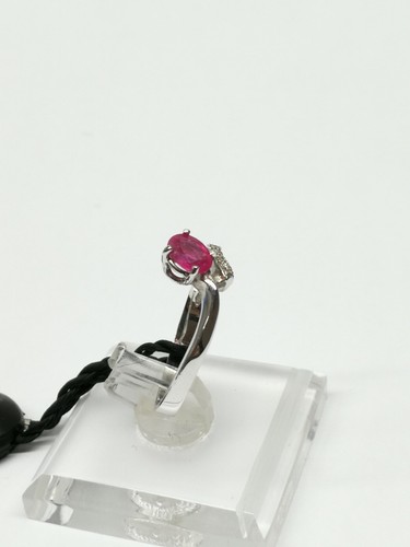 Esclusivo anello fidanzamento rubino 0.50 carati diamante brillante F/Color vs - Foto 7 di 9