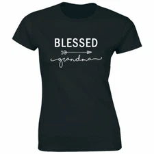 Blessed Grandma with Arrow Image Crew Neck T-Shirt for Women