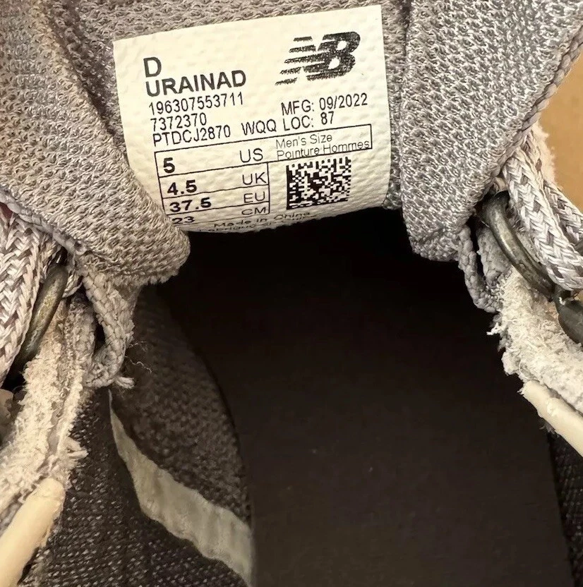 New Balance Hombres 5/Mujeres 6.5 Rainier Raincloud Gris Botas Deportivas Trail URAINAD Foto 4 de 4