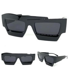 Classic Futuristic Modern Retro Party Club Rave DJ SUN GLASSES Funky Black Frame