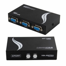 VGA SVGA 2 Port Sharing Switch Select Box for LCD PC TV Monitor Video 2 In 1 Out