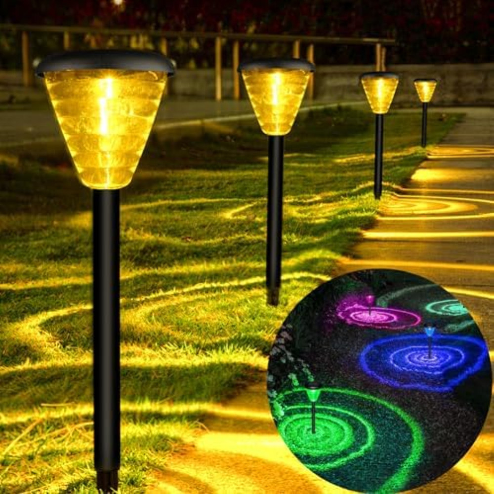 Moman Lampade Solari per Esterno 6 Pezzi - Luce Calda e RGB IP55