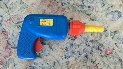 Vintage Shelcore Little Fix-It Drill Tool Pretend Play Construction 1983 Works!