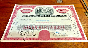 Erie Lackawanna Stock Certificate 1965