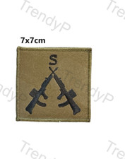 Image of Crossed Rifle BRITISH ARMY Sniper Olive military forces Patch Badge Sew On 1329
