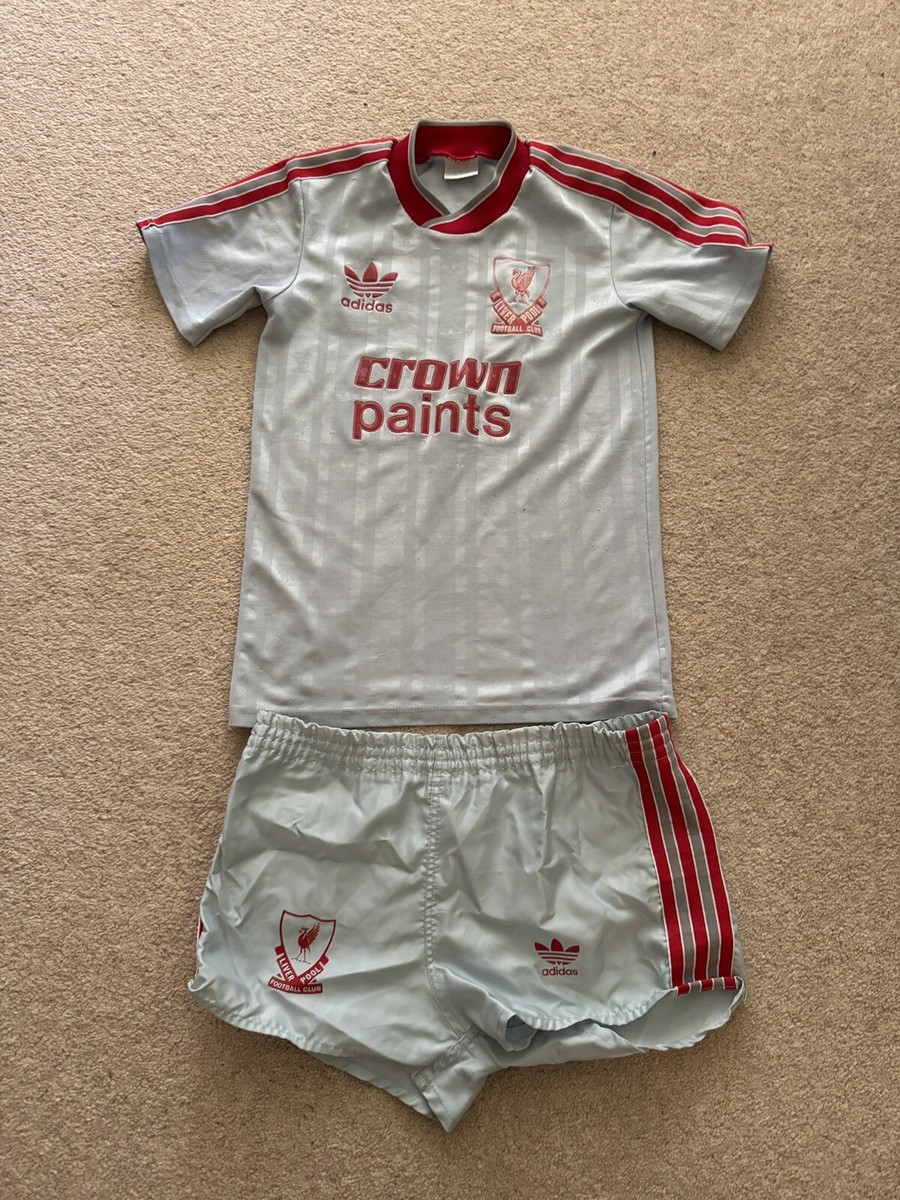 Liverpool FC Original Adidas Crown Paints 1987-88 Away Shirt Shorts Large  Boys
